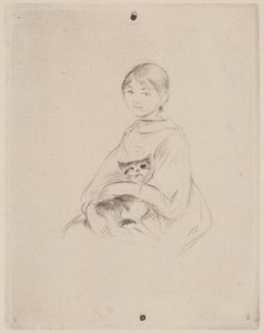 Fiatal lány macskával (Julie Manet) alkotó: Berthe Morisot