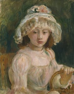 Fiatal lány kalappal alkotó: Berthe Morisot