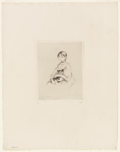 Fiatal lány egy macskával alkotó: Berthe Morisot