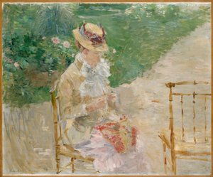 Fiatal nő kötés, 1883 körül (olaj, vászon) alkotó: Berthe Morisot