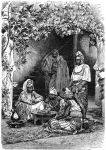 Arab család Tlemcenben, Algériában, 1890 körül.
