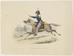 belga vezérőrnagy, 1830 belga vezérőrnagy (cím a tárgyon) Belga jelmezek: régi és modern, katonai, polgári és vallási, 1830 (sorozat címe) alkotó: Bertrand