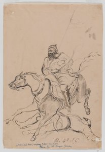 A 4. irreguláris lovasság, 1845 körül (akvarell) alkotó: Bethune Donald Grant