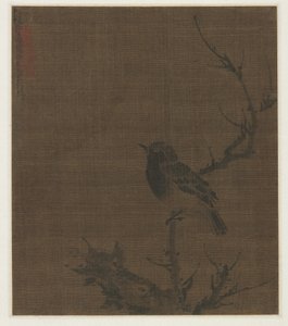 Alvó madár a Prunus ágon, 1400-as évek. alkotó: Bian Wenjin
