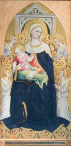Trónoló Madonna a gyermekkel és négy angyallal, 1433 körül (tempera és levélarany, tábla) alkotó: Bicci di Lorenzo