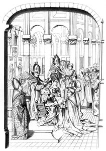 V. Károly francia király megkoronázása 1337-1380, 1849. XIV. század.