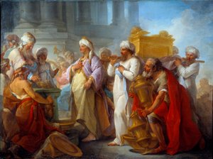 Salamon a Szövetség bárkája előtt Blaise Nicolas Le Sueur (1716-1783) festménye 1747 V. 0,96x1,27 m Caen, Musee des Beaux Arts alkotó: Blaise Nicolas Le Sueur