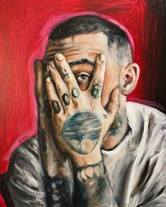 Mac Miller, 2020 körül (akril, vászon)