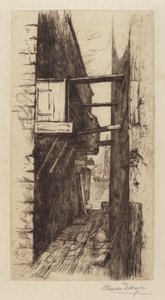Untitled (sikátor, kilátással a kikötőre) alkotó: Blanche Dillaye