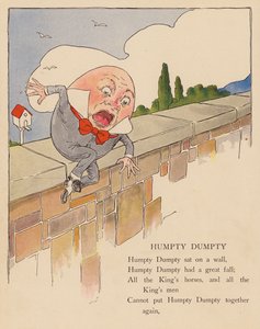 Gyerekvers: Humpty Dumpty (színes litográfia).