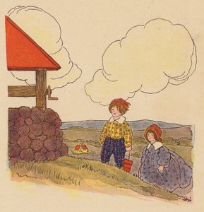 Gyerekvers: Jack és Jill (színes litográfia). alkotó: Blanche Fisher Wright
