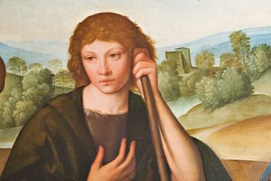 A Pásztorok imádása Madonna Kis Jézussal és két pásztorral, 2384594 részlet alkotó: Boccaccio Boccaccino