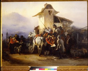 Egy kém letartóztatása. Gottfried (Bogdan Pavlovich) Willewalde (1818-1903) festménye, olaj, vászon
