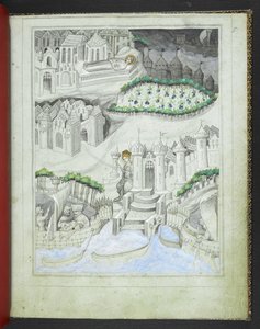 Add hozzá: 24189, f.5r, Ciprus szigete, a „Sir John Mandeville utazásainak képeskönyvéből”, 1410 körül (vellum) alkotó: Bohemian School