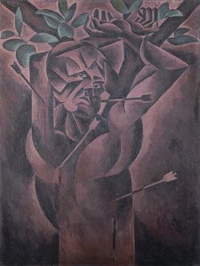 Szent Sebestyén, szerző: Bohumil Kubista (1884-1918), olaj, vászon, 98x75 cm