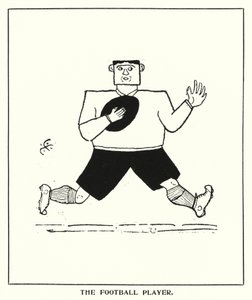 Oxford Quips: The Football Player (litho) alkotó: Bohun Lynch
