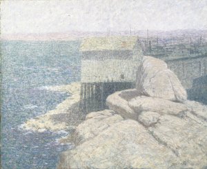Kínai halászfalu, Monterey Bay, Kalifornia (olaj, vászon)