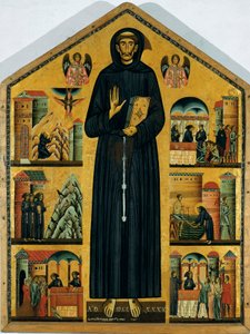 Assisi Szent Ferenc élete. (Festmény fára) 1235 alkotó: Bonaventura Berlinghieri