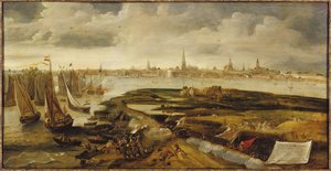 Íñigo de Borja visszaveri az Antwerpen közelében partraszállást megkísérlő holland csapatot, 1605. május 17., kb. 1640. alkotó: Bonaventura Peeters the Elder