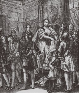 Anna Ioannovna a feltételekhez szakad, 1730 alkotó: Boris Artemyevich Chorikov