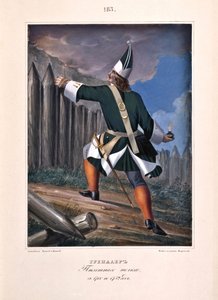 A gyalogezred gránátosa 1700-1732-ben, 1841 alkotó: Boris Artemyevich Chorikov