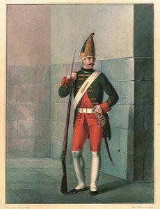 Az Izmailovszkij-ezred gránátosa 1762-ben, az 1830-as évek vége