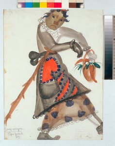 "Kosztüm Nyikolaj Rimszkij-Korszakov ""Snegourotchka" című operájához" (vagy A hólány, Tavaszi mese), Borisz Dmitrijevics Grigorjev (1886-1939) akvarellje alkotó: Boris Dmitrievich Grigoriev