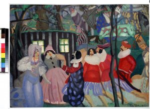 A hódítók (The Conquerors). Borisz Dmitrijevics Grigorjev (1886-1939) alkotása, gouache kartonon alkotó: Boris Dmitrievich Grigoriev