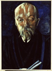Nicholas (Nicolas) Roerich (1874-1947) művész portréja (N.Roerich művész portréja). Borisz Dmitrijevics Grigorjev (1886-1939) munkája, tempera kartonra alkotó: Boris Dmitrievich Grigoriev