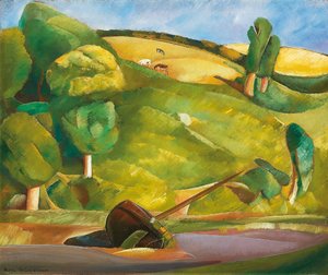 Vitorlás kubista tájon, 1920-as évek eleje (olaj, vászon) alkotó: Boris Dmitrievich Grigoriev