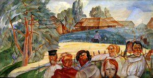 Oroszország, a Visages de Russie ciklusból, 1917 (wc és gouache papíron) alkotó: Boris Dmitrievich Grigoryev