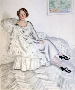 Lady in Interior, 1925. alkotó: Boris Mikhailovich Kustodiev