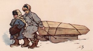Temetés Szovjet-Oroszországban (színes litó) alkotó: Boris Vasilievich Zvorykin