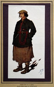 Oroszország: az orosz forradalmi cseka női ügynöke. Boris Zvorykine rajza (1872-1935)