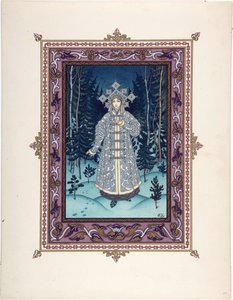 Snegourotchka (ou Snegourka, la Fille de neige) - Illusztráció a Snegurochka par Zvorykin meséhez, Borisz Vasziljevics (1872-1935 után), c. 1925 - Színes litográfia, 27,3x20,5 - Magángyűjtemény