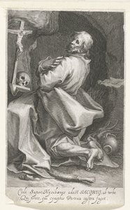 Heilige Jacobus van Nisibis als kluizenaar Cede sapor Nysibaenus (...) Persica elmenekül a táborból (cím a tárgyon) Kluizenaars (sorozat címe) A szent tükörnél (...) szárnyakat ad az atyáknak (sorozat címe) alkotó: Boëtius Adamsz. Bolswert