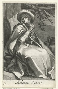 Idősebb Szent Melánia, mint remete Melania Senior (cím a tárgyon) Remeték (sorozat címe) Sacra Eremus Ascetriarum (sorozat címe)