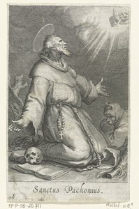 Idősebb Szent Pachomius, mint remete Remeték (sorozat címe) Sacra eremvs ascetarvm (sorozat címe) alkotó: Boëtius Adamsz. Bolswert