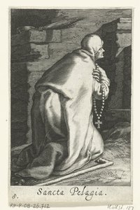 Antiochiai Szent Pelagia remetenőként Sancta Pelagia (cím a tárgyon) Remetenők (sorozat címe) Sacra Eremus Ascetriarum (sorozat címe)