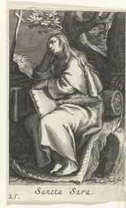 Líbiai Szent Sára Sancta Sara (cím a tárgyon) Remetenők (sorozat címe) Sacra Eremus Ascetriarum (sorozat címe)