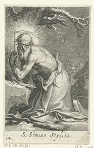 Idősebb Szent Simeon Stylites remete S. Simeon Stylita (cím a tárgyon) Remeték (sorozat címe) Sacra eremvs ascetarvm (sorozat címe) alkotó: Boëtius Adamsz. Bolswert
