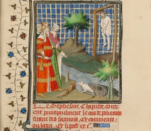 Polykratész felakasztotta, kb. 1413-1415 alkotó: Boucicaut Master,
