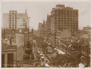 Avenida Rio Branco, Rio de Janeiro (fekete-fehér fénykép) alkotó: Brazilian Photographer