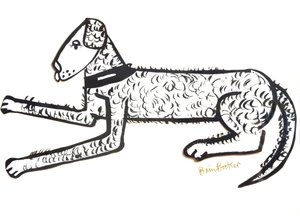 Hound Dog (ecset és tinta papíron)
