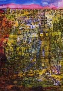 London, Westminster (toll és tinta WC-vel papíron)
