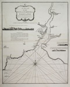 Fowey vagy Foy útjának és kikötőjének terve James Cook hadnagy, a Királyi Haditengerészet hadnagya által alkotó: British School