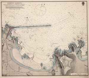 Alderney kikötője, a hullámtörő és az admiralitás tulajdonának terve alkotó: British School