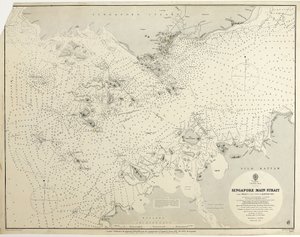 Kínai-tenger Szingapúri Fő-szoros Az I. fától (Pulo Angup) a Battam-öbölig J.W. Reed, R.N. személyzeti parancsnok és a H.M.S. Rifleman tisztjei által végzett felmérés. alkotó: British School