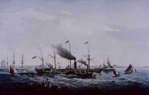 Brunel által tervezett Great Western gőzhajó, 1837-ben készült Bristolban (színes litó) alkotó: British School