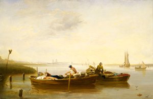 Greenwich a Blackwall Reach felől, 1830-40 körül (olaj, vászon) alkotó: British School